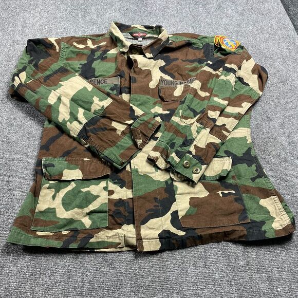 True-Spec Men's Woodland Jacket Camouflage Long Sleeve Size Large Regular